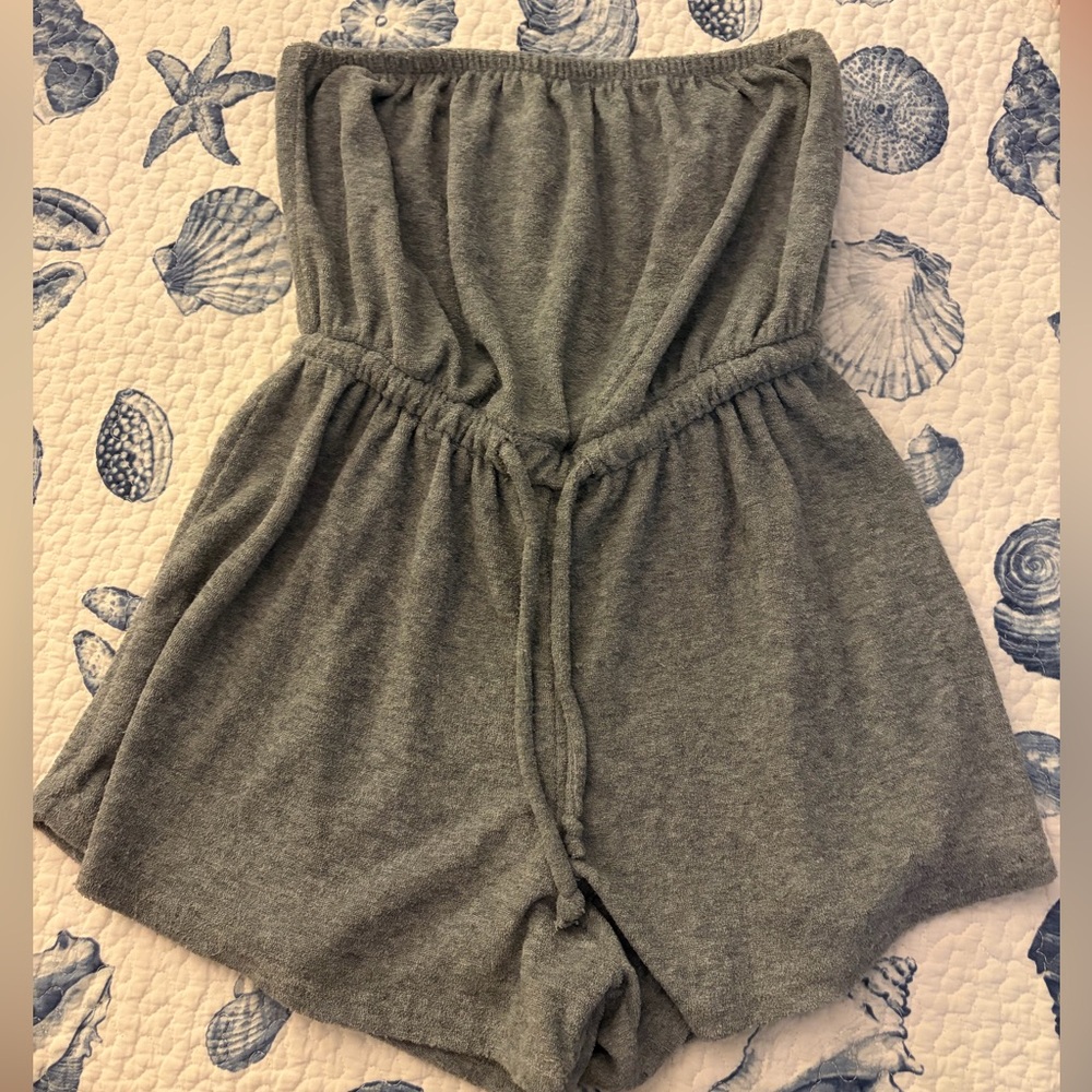 Gray Strapless Romper